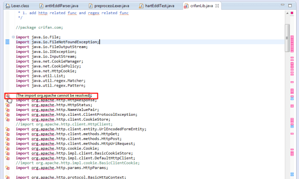 The import org apache cannot be resolved