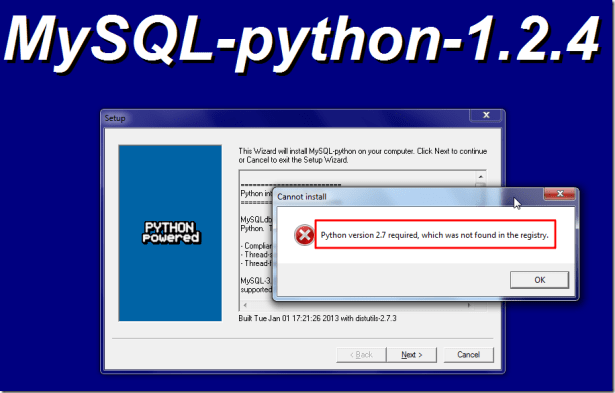 not found in the reg for python 2.7