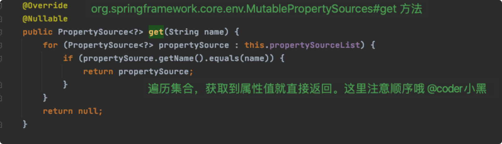 MutablePropertySources#get