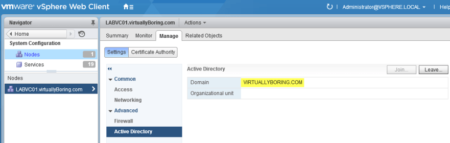 7 VCSA 6  - 已成功加入域