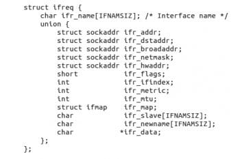 Figure 11 Structure of ifreq