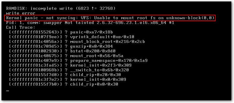 Kernel Panic : Not Syncing : VFS : Unable To Mount Root FS : Error