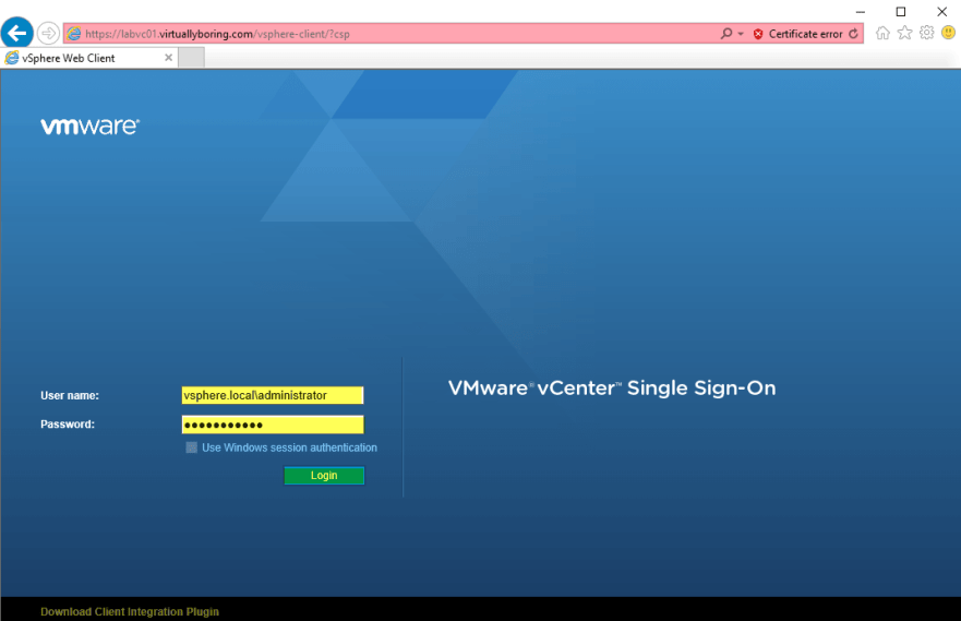 1 VCSA 6  - 登錄