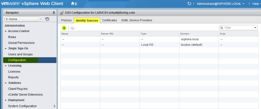 8 VCSA 6  -  SSO IdentitySource