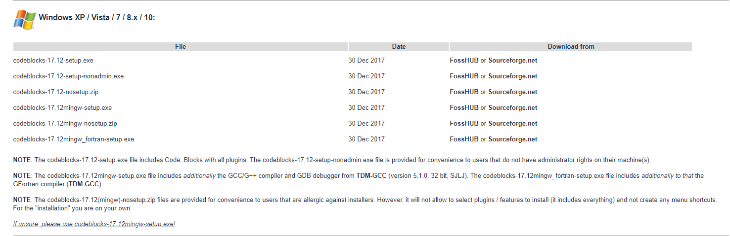 CodeBlocks版本