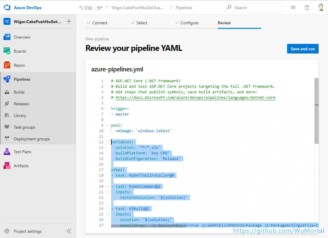 AzureDevops Pipelines 使用