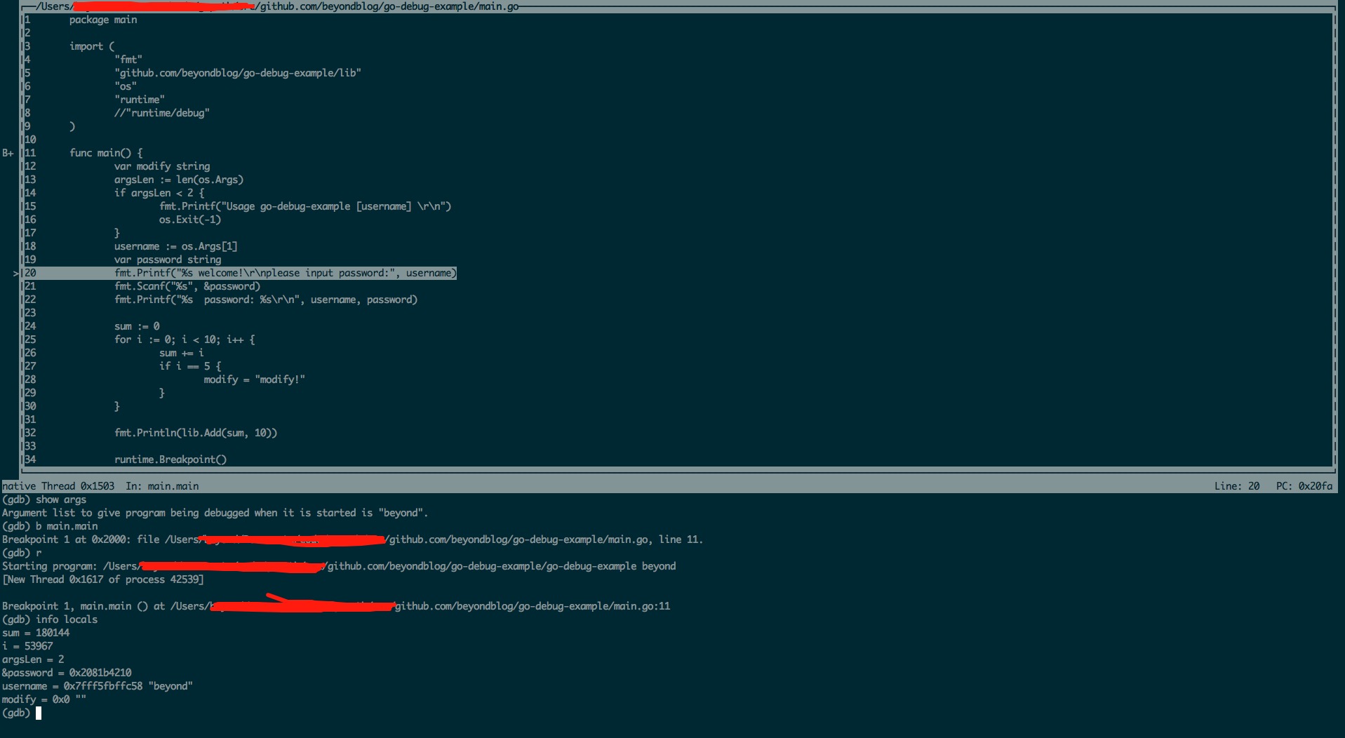 gdb tui